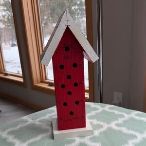 NEW handmade Red Wooden Bee House